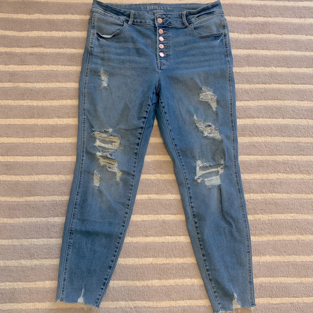 Maurice’s Womens distressed skinny stretch jeans